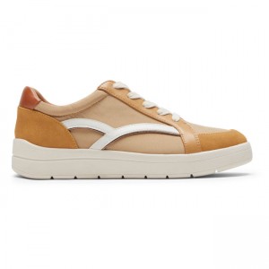 Women Rockport truFLEX Navya Retro Sneakers Mustard | 3275-QNDFY