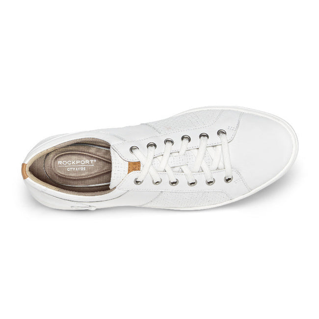 Men Rockport Colle Lace-to-Toe Sneakers White | 9781-WTRHO
